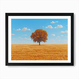 Lone Tree In A Field 3 Art Print