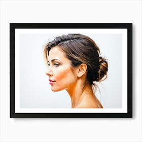 Side Profile Of Beautiful Woman Oil Painting 64 Art Print