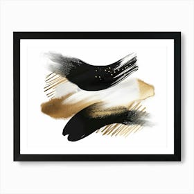 Gold And Black Abstract Painting 92 Art Print