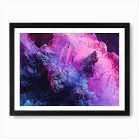 Abstract Pink and Purple Galaxy Painting 165 Art Print