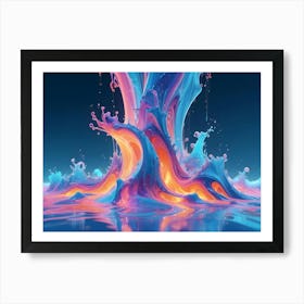 Abstract Image Of A Colorful Splash Of Paint, Creating A Dynamic And Energetic Composition Art Print