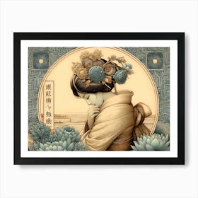 Japan Traditional Geisha Illustration By Ad 6 Art Print