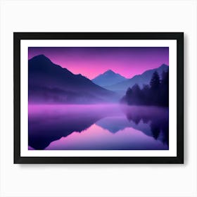 Purple Sky Over Lake Art Print