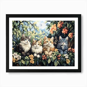 Cats In The Countryside Tapestry 2 Art Print