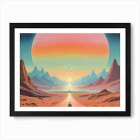 Road To Mars vintage retro sci-fi art Art Print