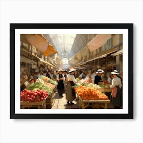 Fruit And Vegetable Market Art Print