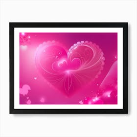 A Glowing Pink Heart Vibrant Horizontal Composition 79 Art Print