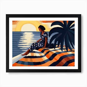 Sunset On The Beach Art Print