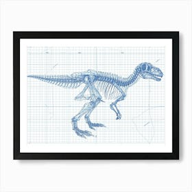 Camarasaurus Dinosaur Skeleton Sketch Art Print