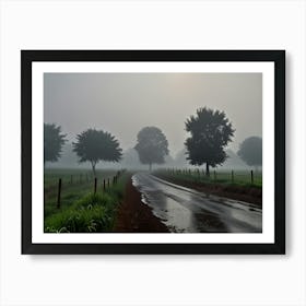 Foggy Road Art Print