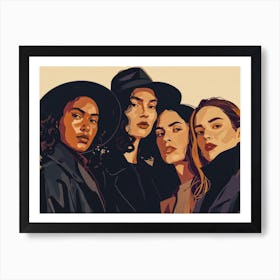 Four Women In Black Art Print