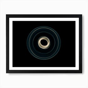 Glowing abstract curved blue and yellow lines 17 Art Print