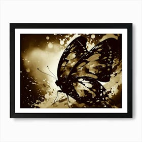 Butterfly In Black And White 5 Art Print