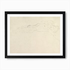 Reclining Nude With Outstretched Left Arm, Gustav Klimt Art Print
