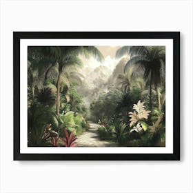 Tropical Forest Landscape Art Design 3d Affiche