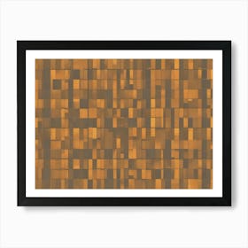 Abstract Background With A Repeating Pattern Of Small, Uneven, Brown Squares Art Print