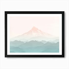 Mount Hood Pastel Sunset Art Print
