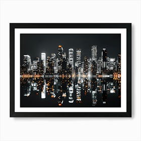 City Skyline At Night 1 Art Print