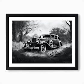 Old Car In The Woods Art Print