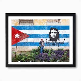 Old Havana Cuba Mural Che Guevara Art Print