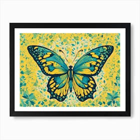 Butterfly & Yellow VECTOR Art Print