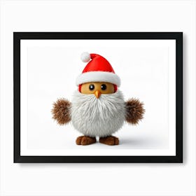 Bubo A Fluffy Winter Stylized Illustration As A Decorative Object For December Donned In A Festive (3) Art Print