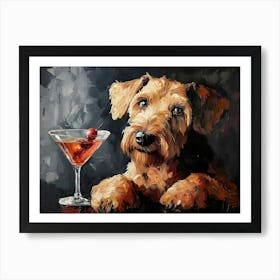 Airedale Welshie At The Bar 8 Art Print