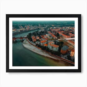 Italy, Veneto, Verona, Adige river. Castelvecchio Bridge Print Art Print