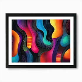 Colorful 3d Depicting Different Colorful Shapes Art Print