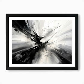 Unseen Forces Abstract Black And White 8 Art Print