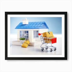 Buyer Shopping Cart Asset Concept Investment Building Purchase House Buy Home Residential (8) Art Print