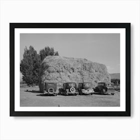 Haystack And Automobile Of Peach Pickers, Delta County, Colorado By Russell Lee Art Print