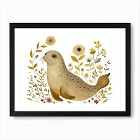 Little Floral Harp Seal 3 Art Print