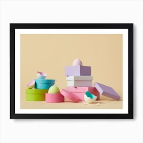 Easter Egg Boxes Art Print