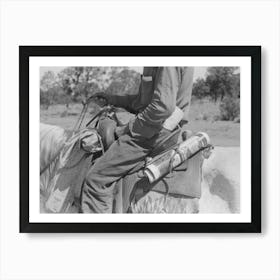Detail Of Homesteader On Horseback Returning Home After Trip To Town, There Is No R,F,D, Service So Farmers Must Art Print
