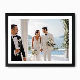 Wedding In Santorini Art Print