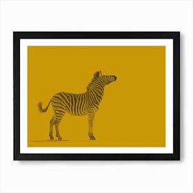 Zebra Yellow Handrawn Poster