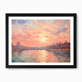 Sunset Over The Thames Art Print