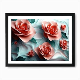 3d Roses Abstraction 2 Art Print