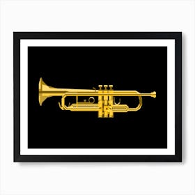 Golden Trumpet Illustration Art Print