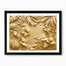 3D Gold Leaf Art Print