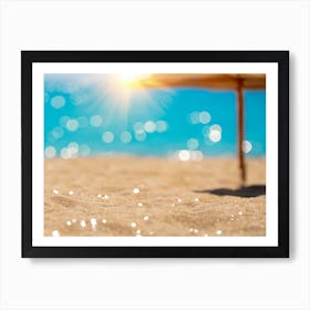 Beach Umbrella On The Sand Art Print