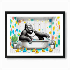 Gorilla’s Bubble Bliss Art Print