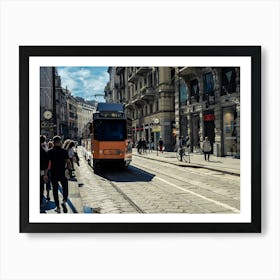 Street Life In Milan Art Print