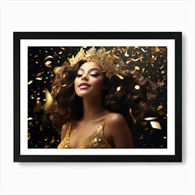 Beautiful Woman In Gold Art Print