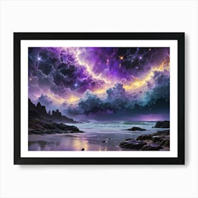 Purple Sky Over The Ocean Art Print