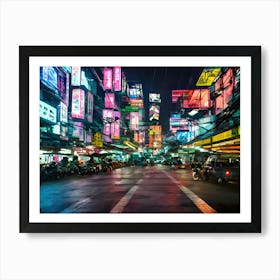 Neon City Street Art Print