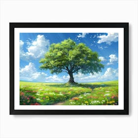 Tree In The Meadow Art Print