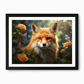 Fox In The Forest Paintings Art Print 1 Art Print