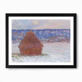 Stack Of Wheat, Snow Effect, Overcast Day (1890–1891), Claude Monet Art Print